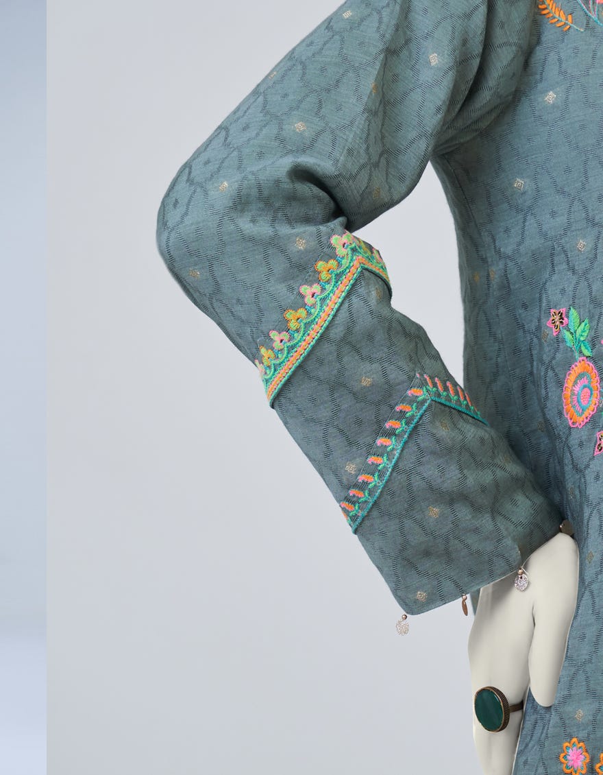 Grey Dyed 2 Piece Stitched Dress | Jjpw-W-Jpw2-23-059