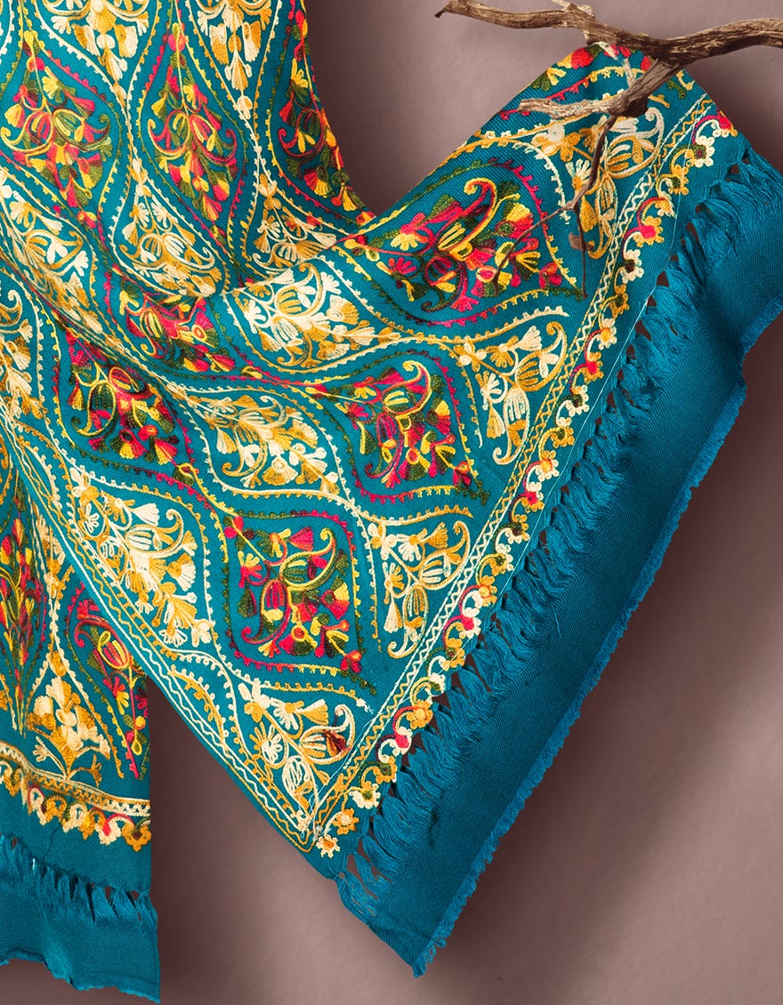 Bottle Green Stole | Jsh-Shw-21-0028