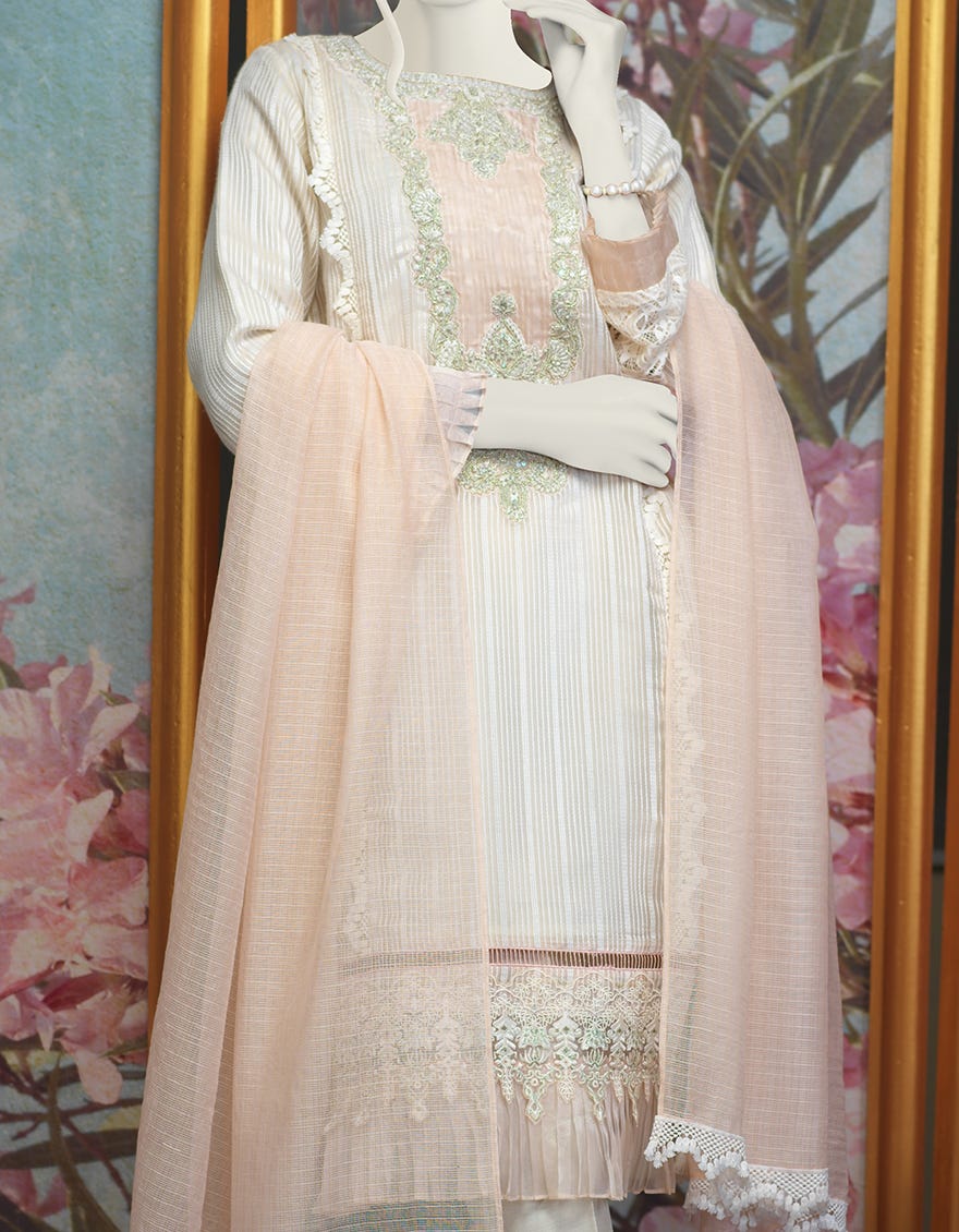 OFF WHITE KHADDI 2PC STITCHED | JJPW-S-JPW2-21-244