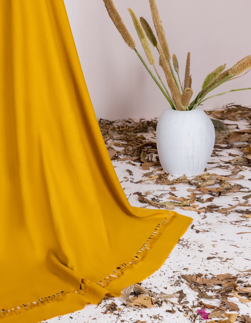 MUSTARD PLAIN SHAWL | JSH-SHW-22-062