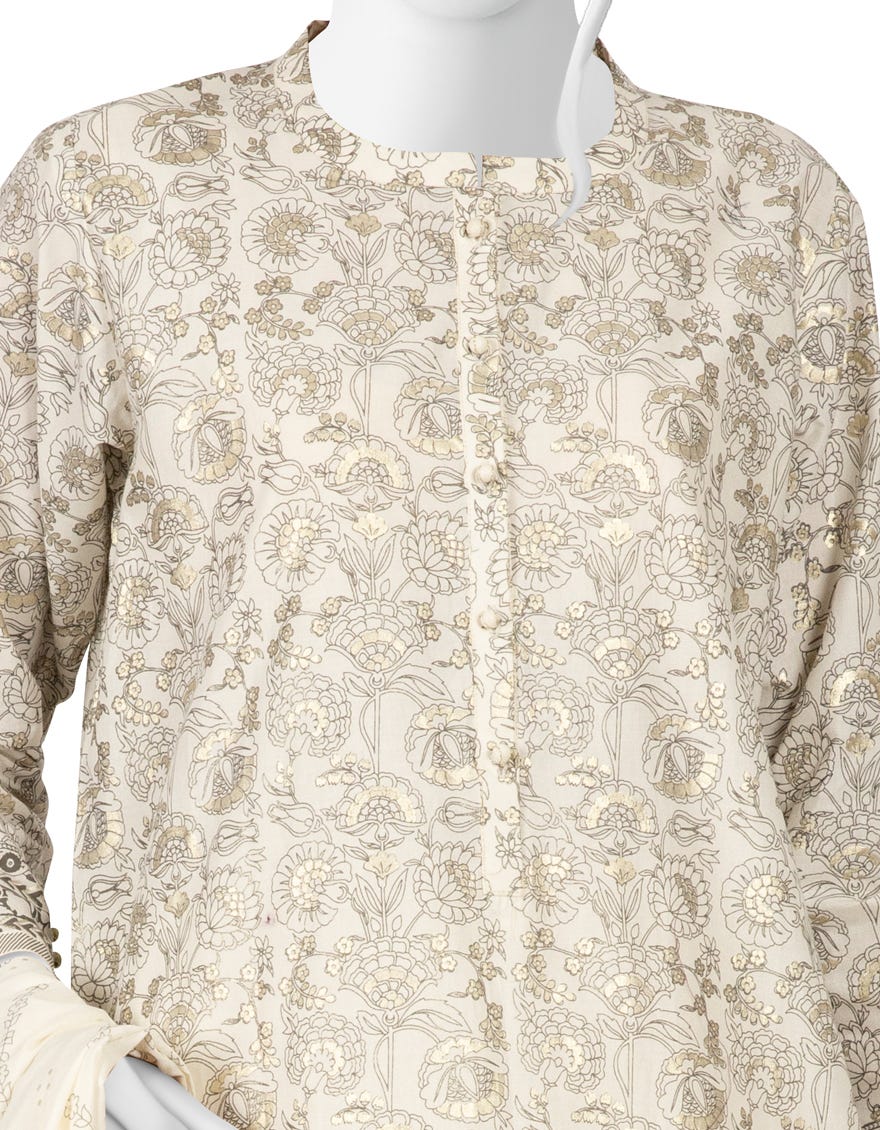 WHITE CAMBRIC UNSTITCHED 3PC | JJLS-W-JW-22-1763