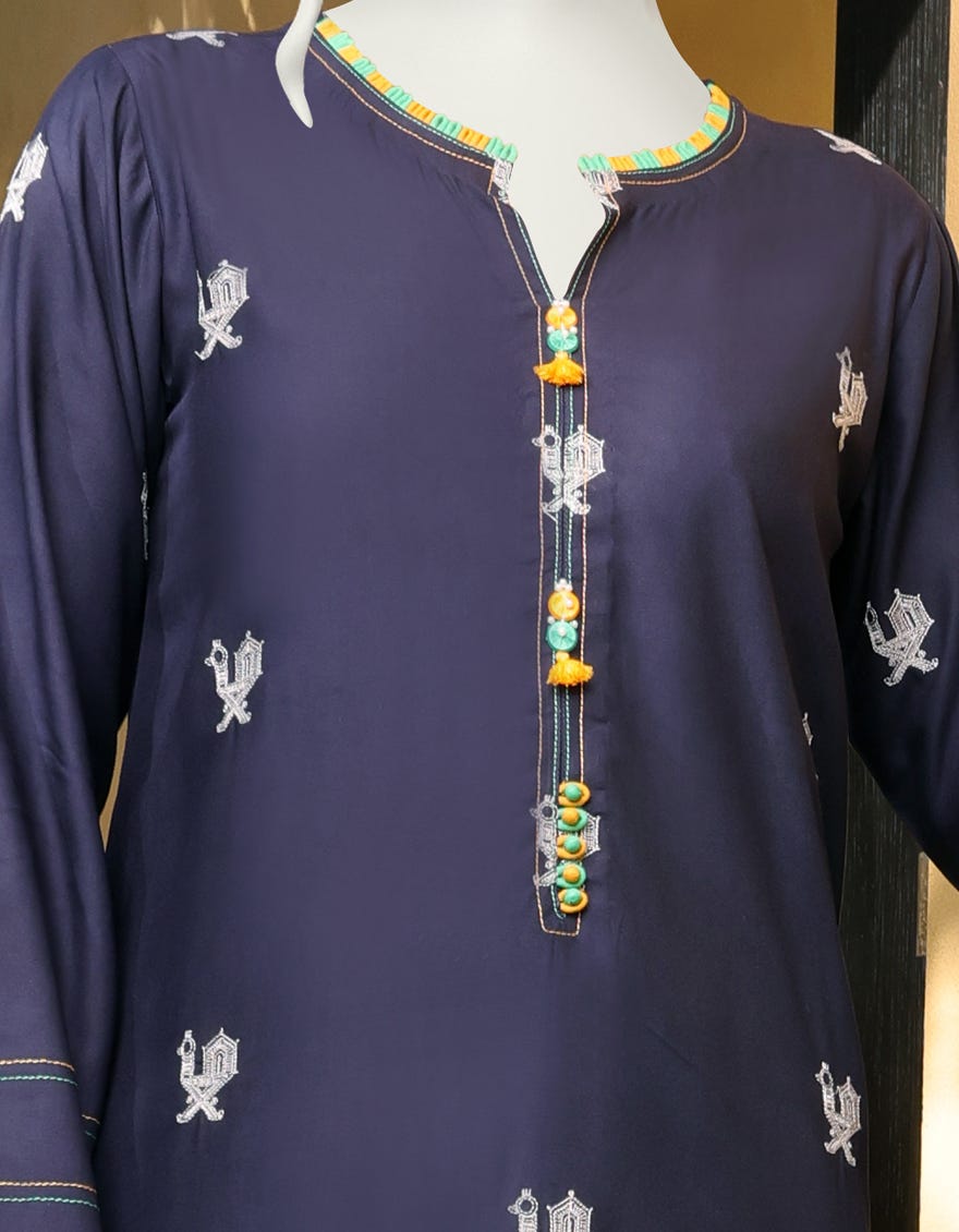 NAVY BLUE MARINA UNSTITCHED 3PC | JJLS-W-JWU-22-1822