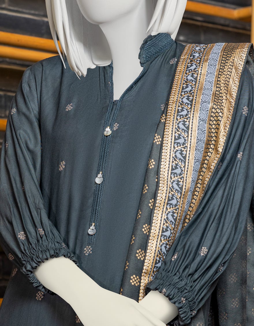 CHARCOAL MARINA UNSTITCHED 3PC | JJLS-W-JWU-22-1826