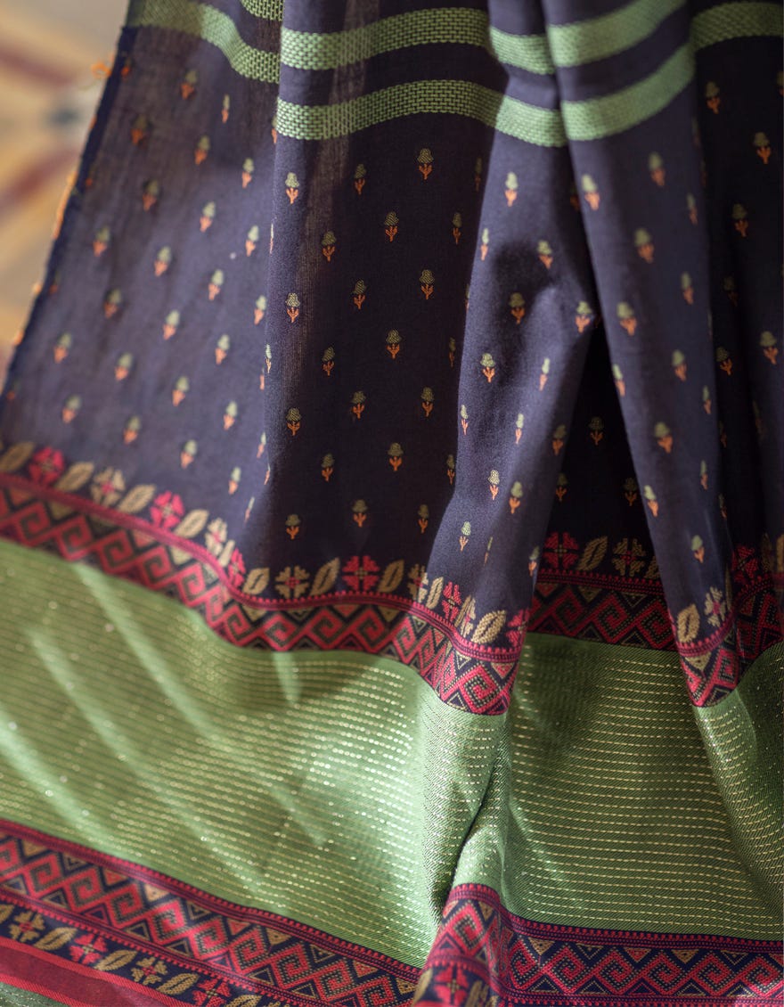 GREEN JACQUARD UNSTITCHED 3PC | JJLS-W-JWU-22-1835