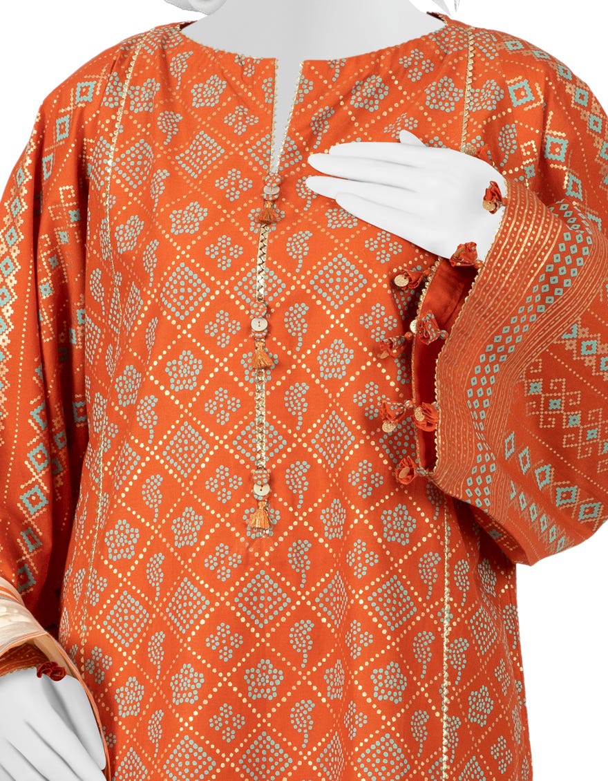 ORANGE CAMBRIC UNSTITCHED 3PC | JJLS-W-JWU-22-1864