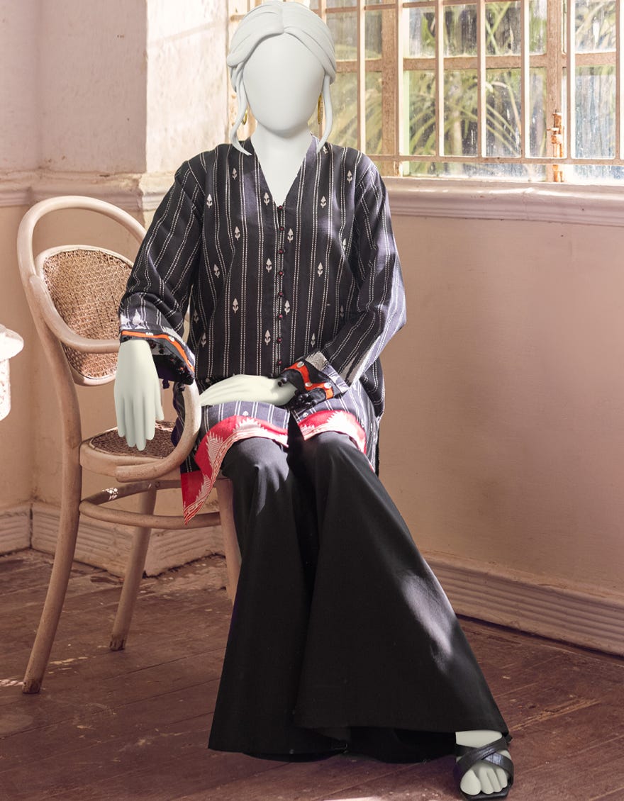 BLACK KHADDAR 2PC UNSTITCHED | JJLS-S-JW2-22-2033