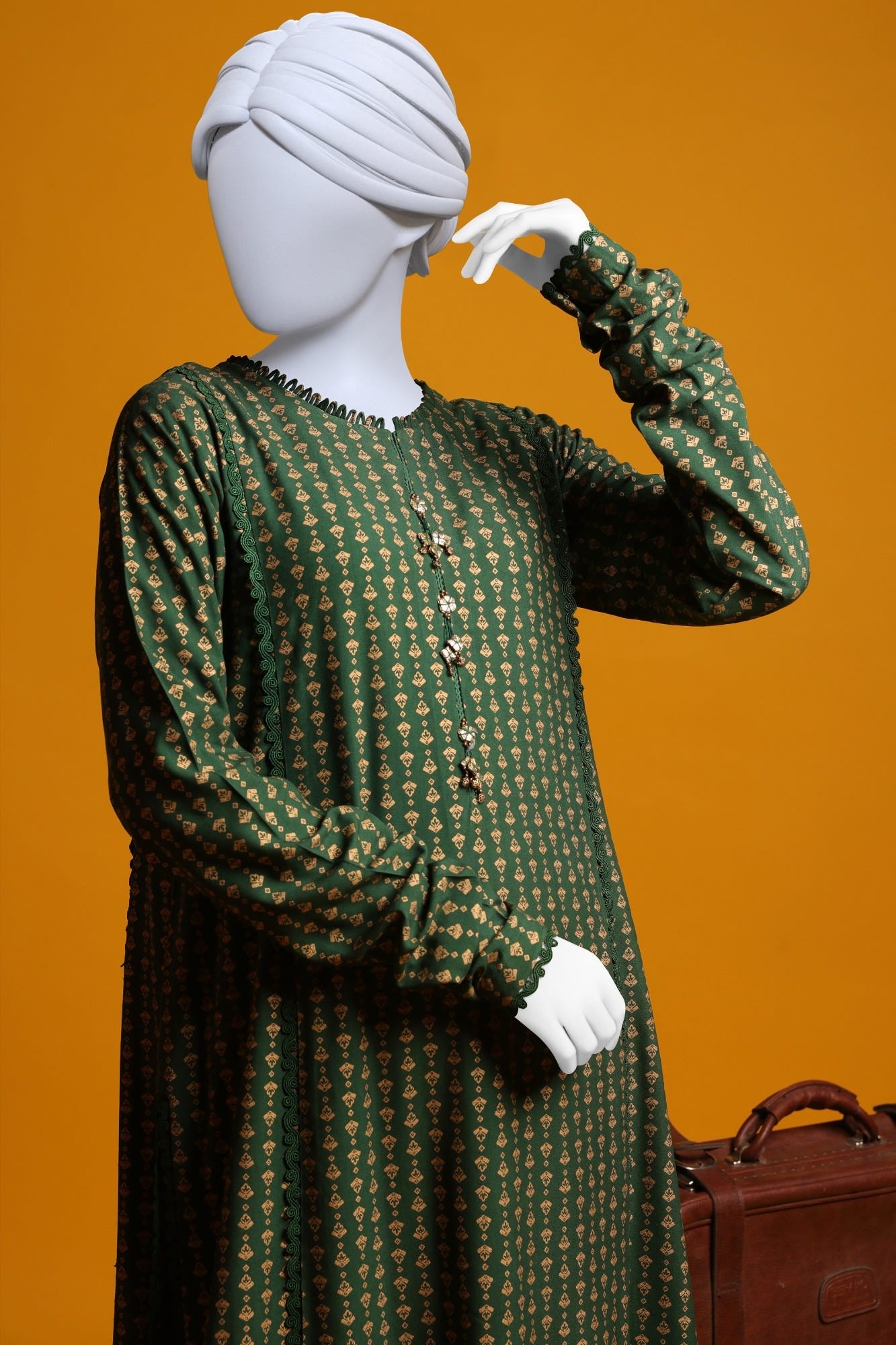 GREEN VISCOSE 2PC STITCHED | CCW-2PS-ST-S-22-2054