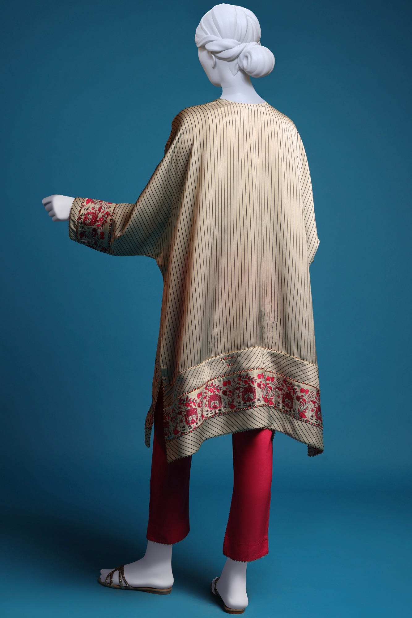 BEIGE-NEON PINK SILK 2PC STITCHED | CCW-2PS-ST-S-22-2056