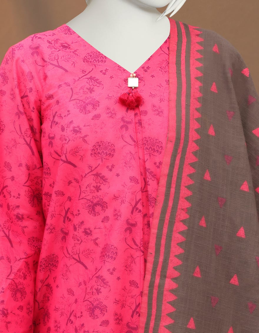 PINK CAMBRIC TEENS 3PC STITCHED | JGK-YGK-JWT-W-22-3506