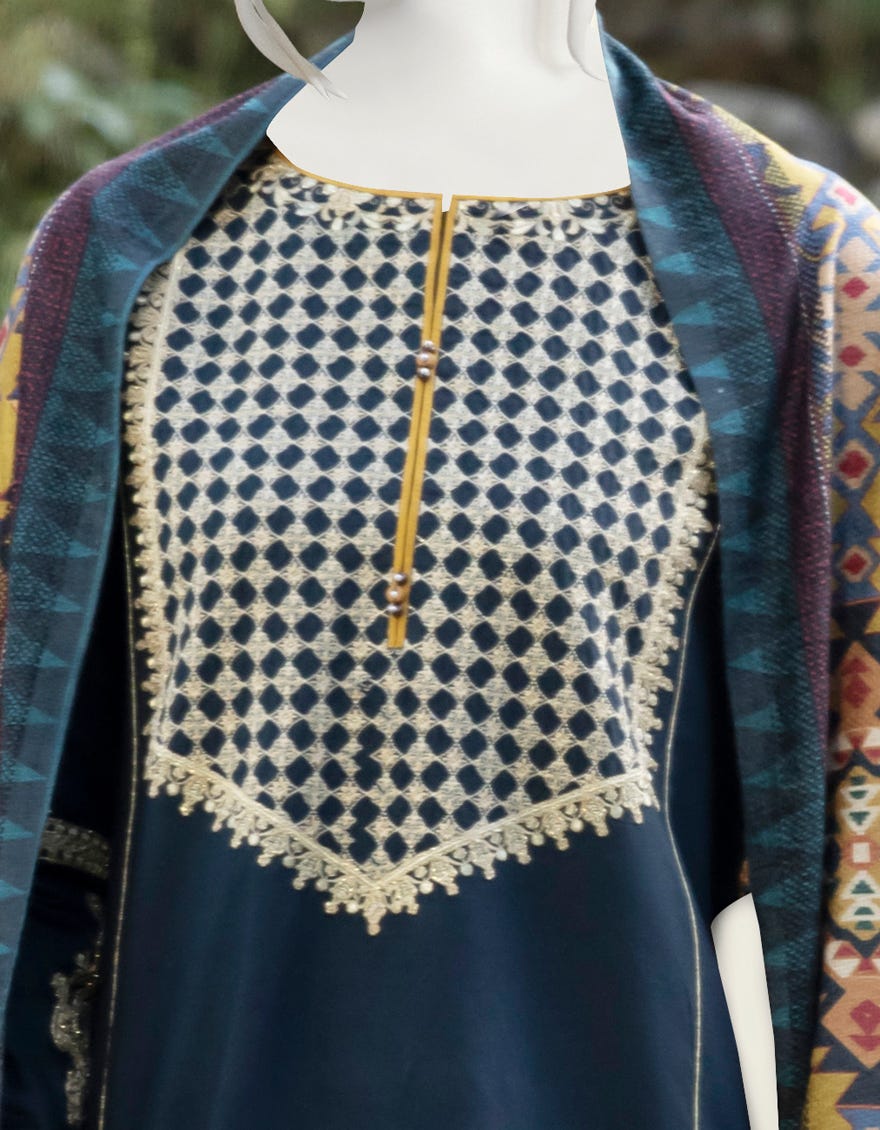 BLUE LAWN 3PC STITCHED | JJPW-W-JPWS-22-452