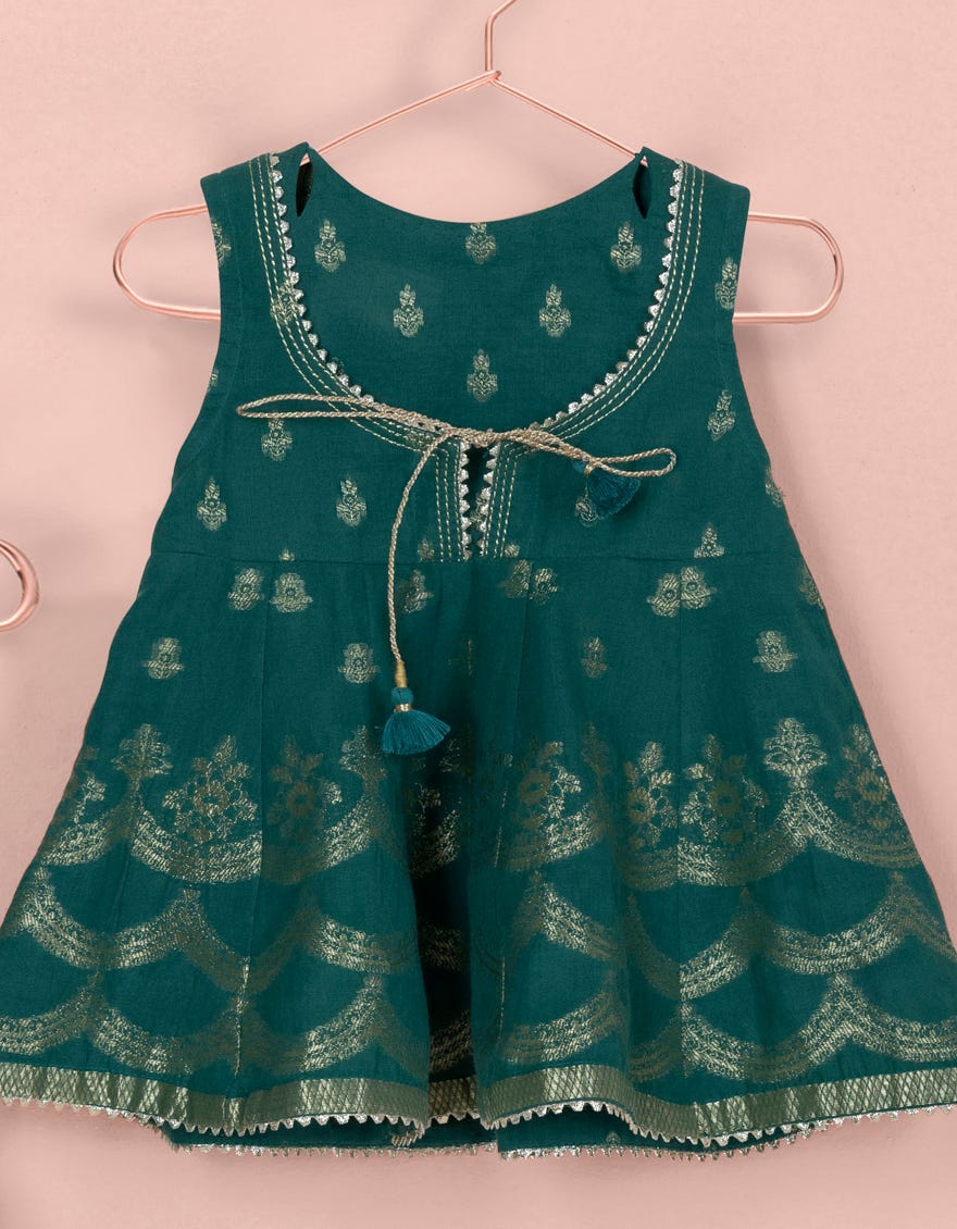 GREEN JACQUARD INFANT GIRL 3PC | JIK-W-JK2-22-5649
