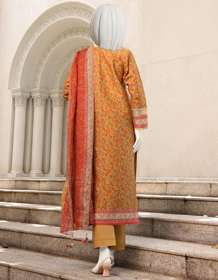 MUSTARD CAMBRIC 2PC UNSTITCHED | JJLS-W-JW2-22-7035 FB