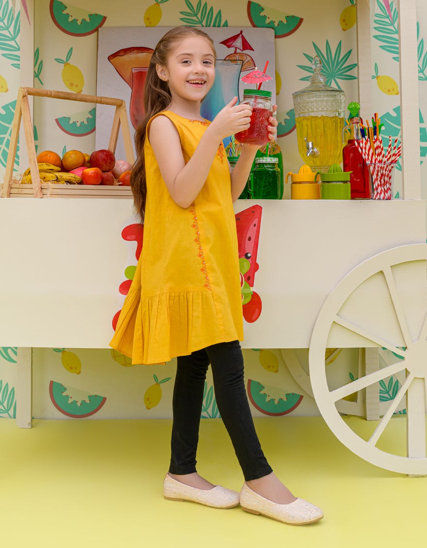 Yellow Lawn Girls Kurti | Jglk-S-24-2503