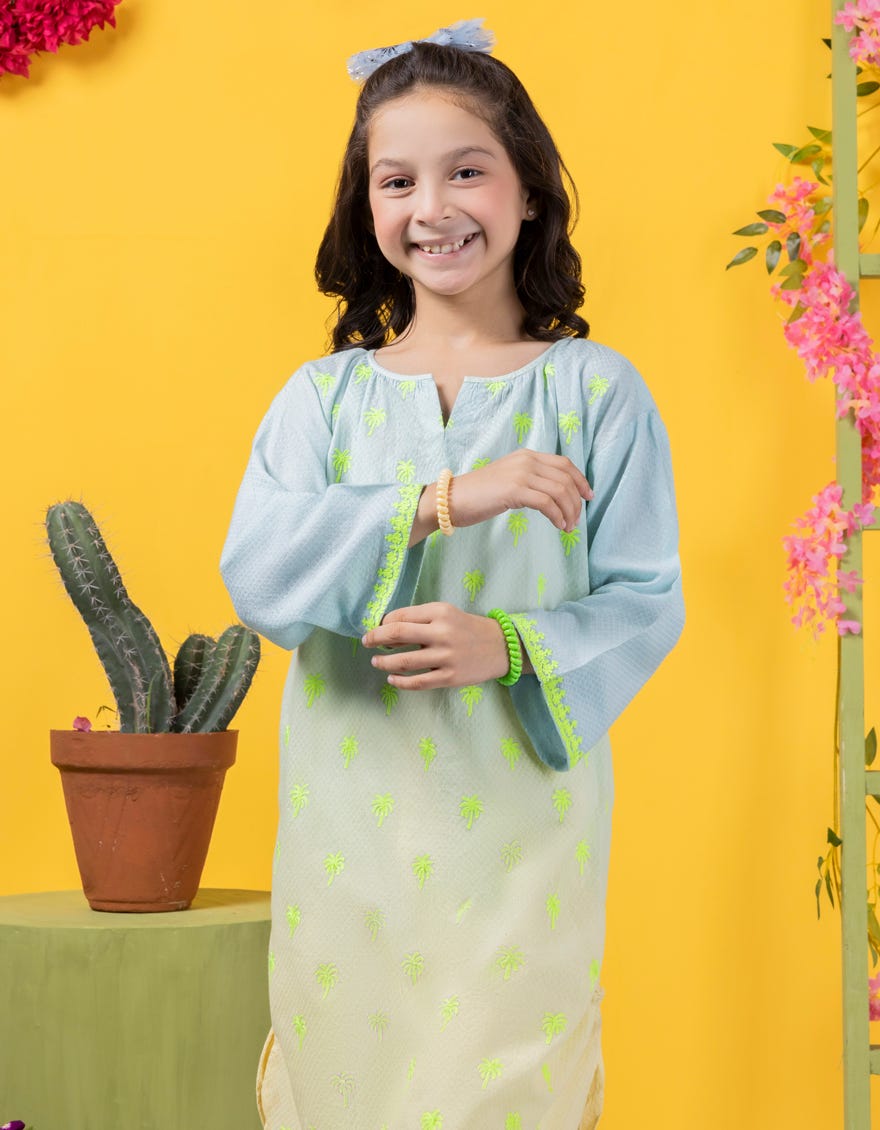 Mint Blue Dobby Kurti | Jglk-S-Jk-24-6001