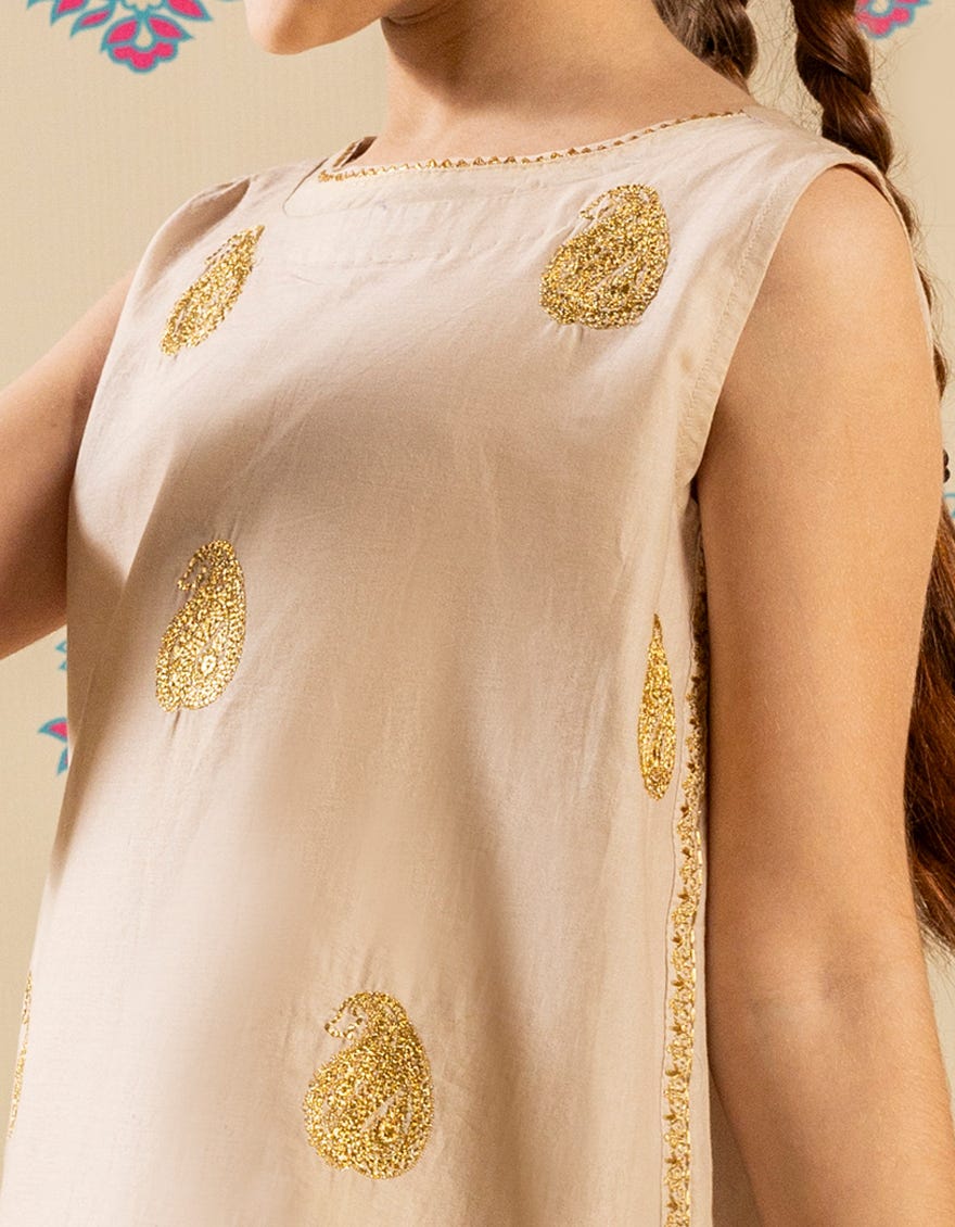 BEIGE LAWN EMBROIDERED 3PC | JGK-S-JGP-25-1511