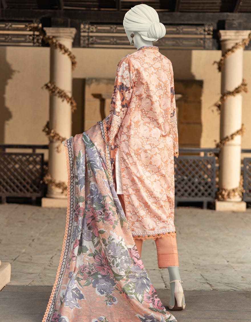 MULTICOLOR LAWN PASTE PRINTED UNSTITCHED 3PC