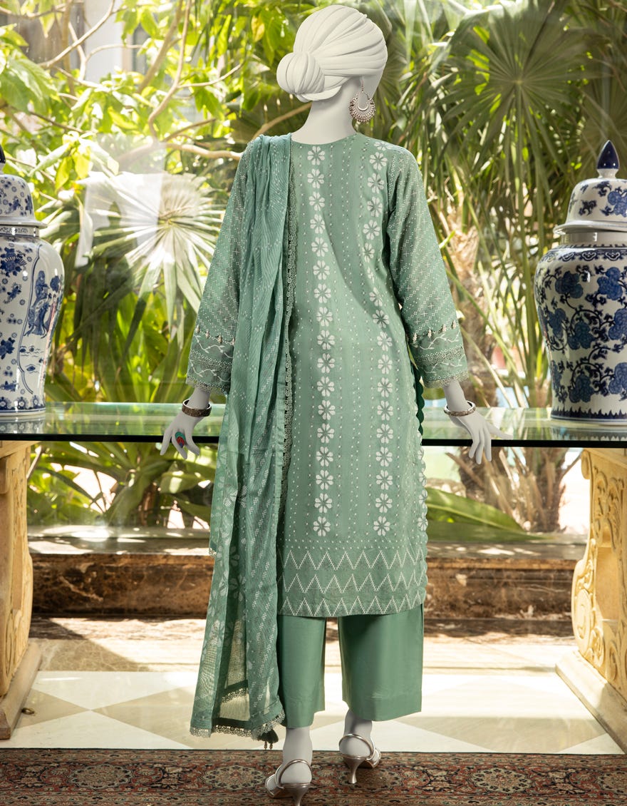 GREEN LAWN PASTE PRINTED UNSTITCHED 3PC