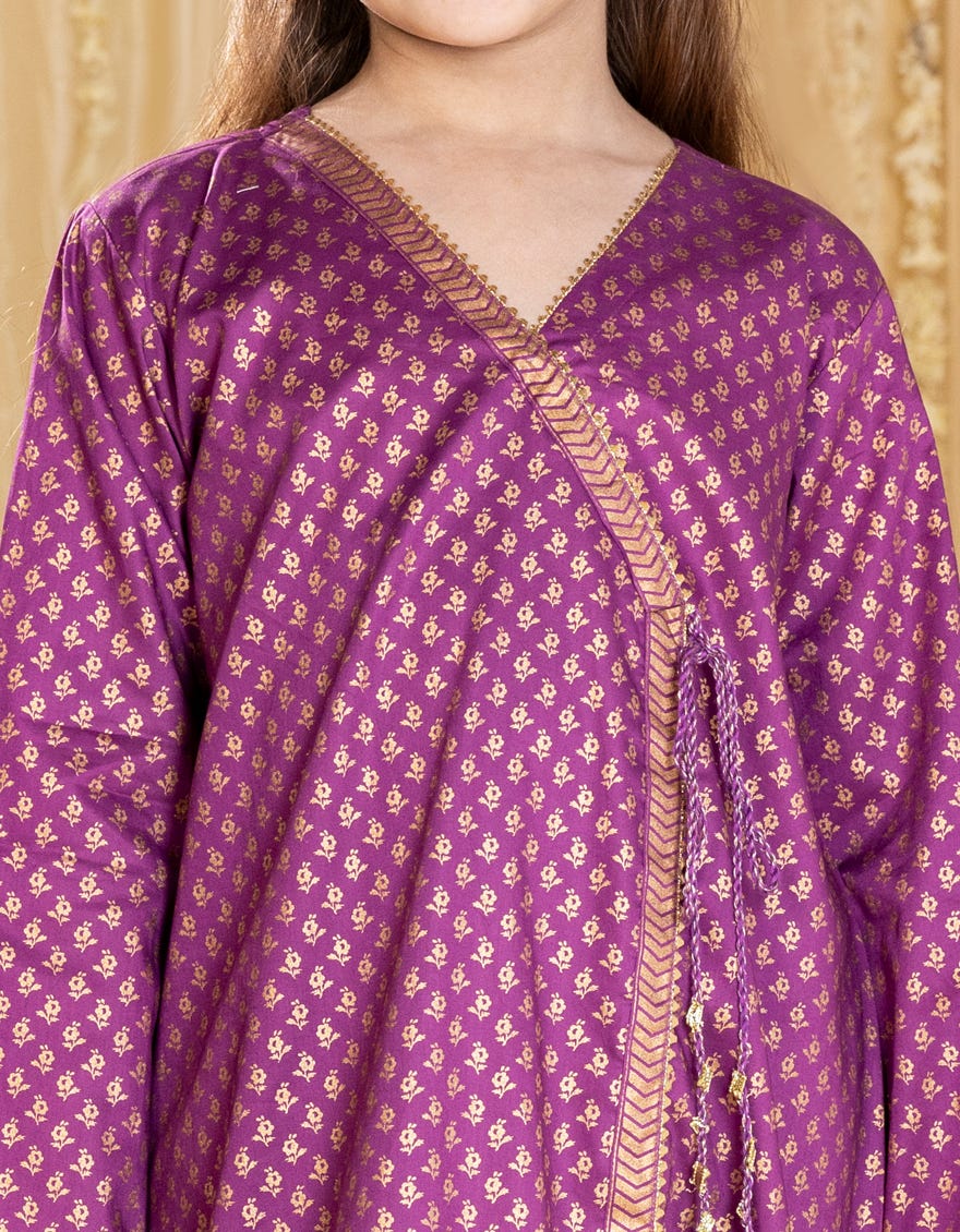 PURPLE LAWN PRINTED 2PC | JGKL-S-JGST-25-5605