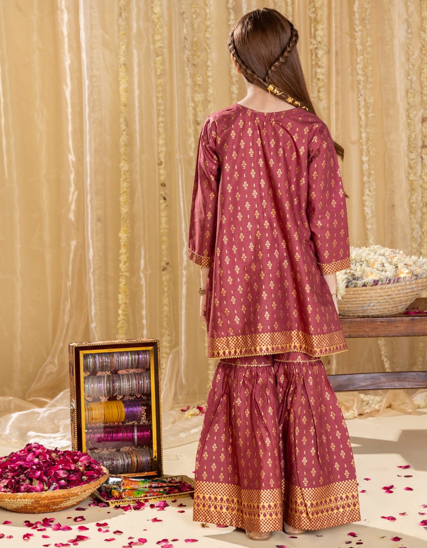 MAROON LAWN PRINTED 2PC | JGKL-S-JGST-25-5608