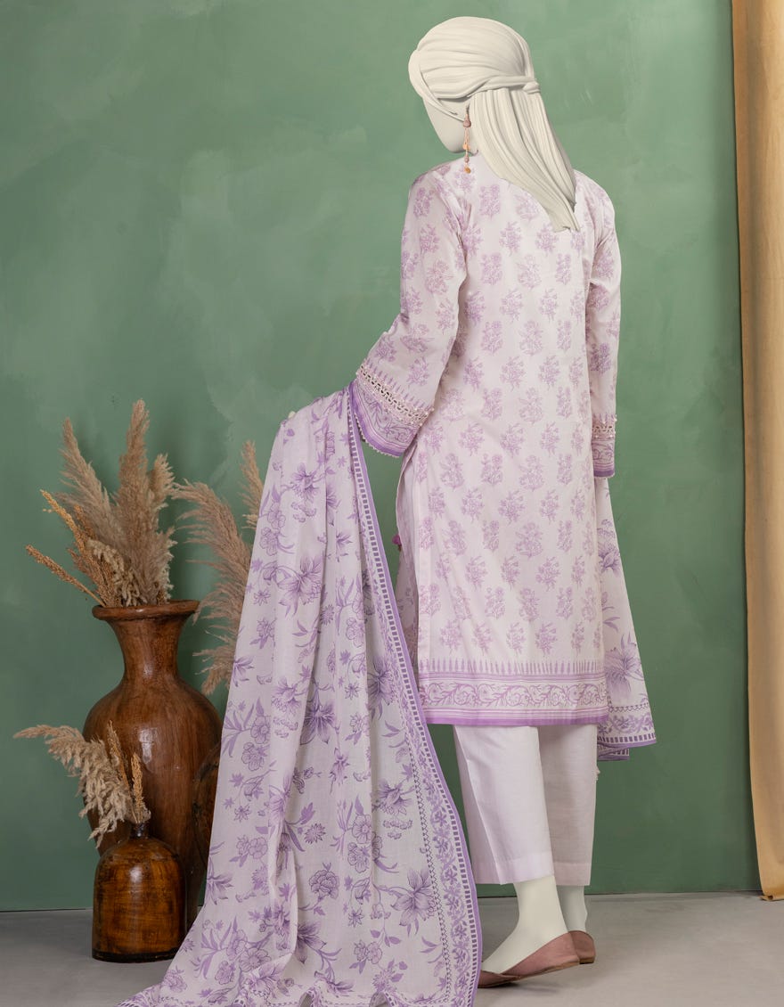 LILAC LAWN PRINTED UNSTITCHED 3PC