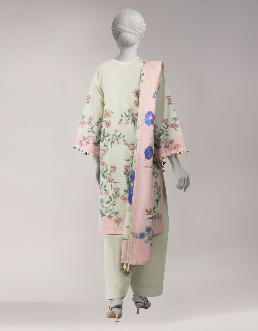 MULTICOLOR LAWN DIGITAL PRINTED UNSTITCHED 3PC