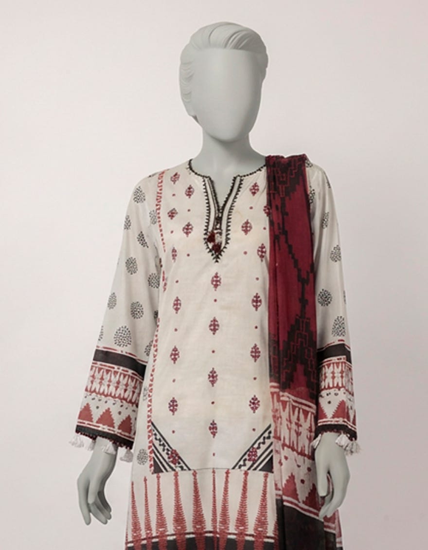 MULTICOLOR LAWN EMBROIDERED UNSTITCHED 3PC