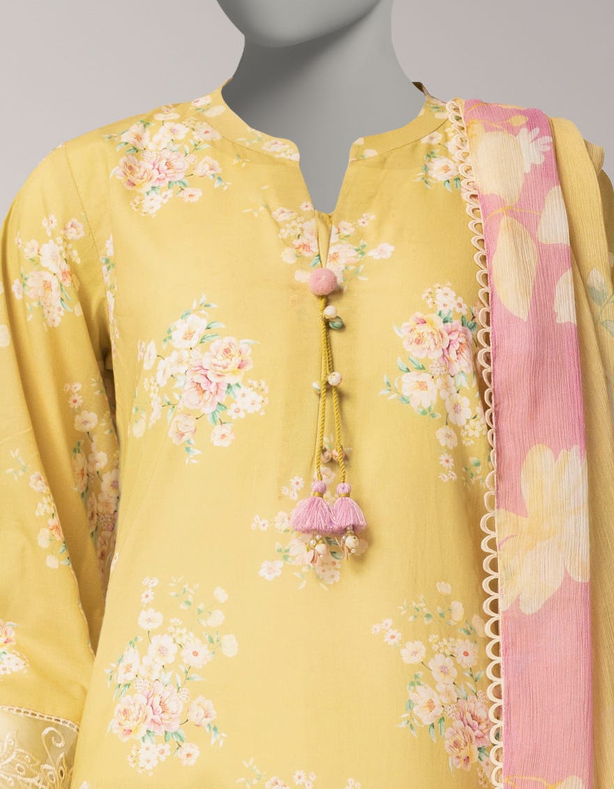 MULTICOLOR LAWN EMBROIDERED UNSTITCHED 3PC