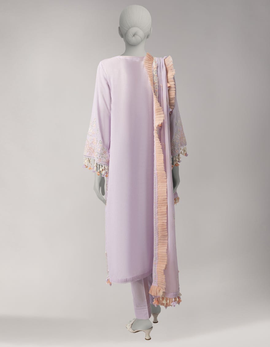 LILAC LAWN SCHIFFLI UNSTITCHED 3PC