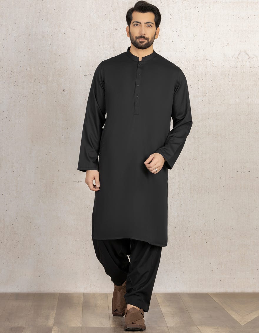 BLACK BLENDED KAMEEZ SHALWAR | JJKS-S-30778-R15