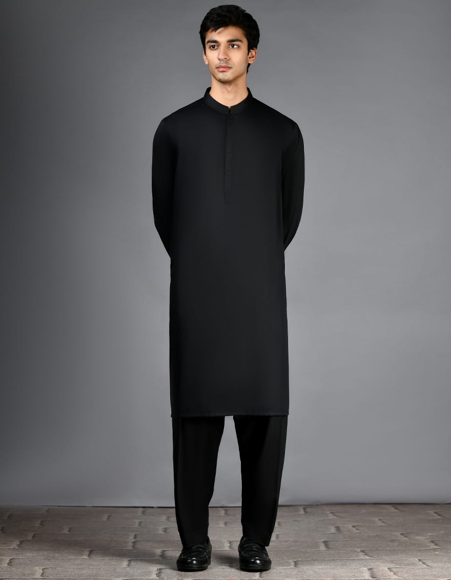 BLACK BLENDED KAMEEZ SHALWAR | JJKS-A-30778-R34-AP