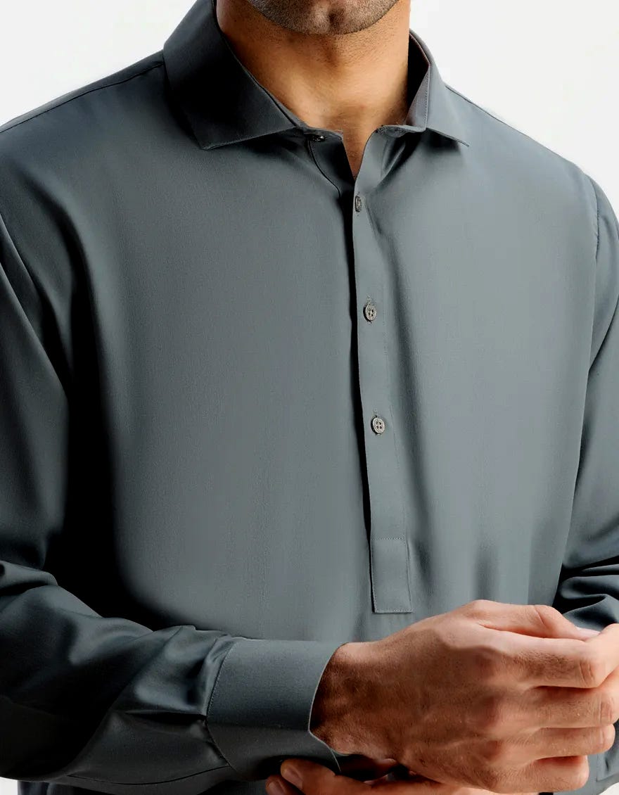 Grey Blended Men's Kameez Shalwar | Jjks-A-30820-R24-Ap