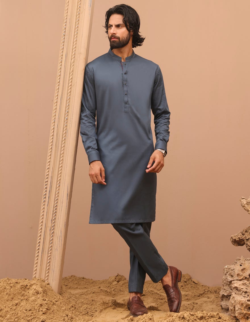 Blue Cotton Men's Kurta Pajama | Jjkp-A-32974