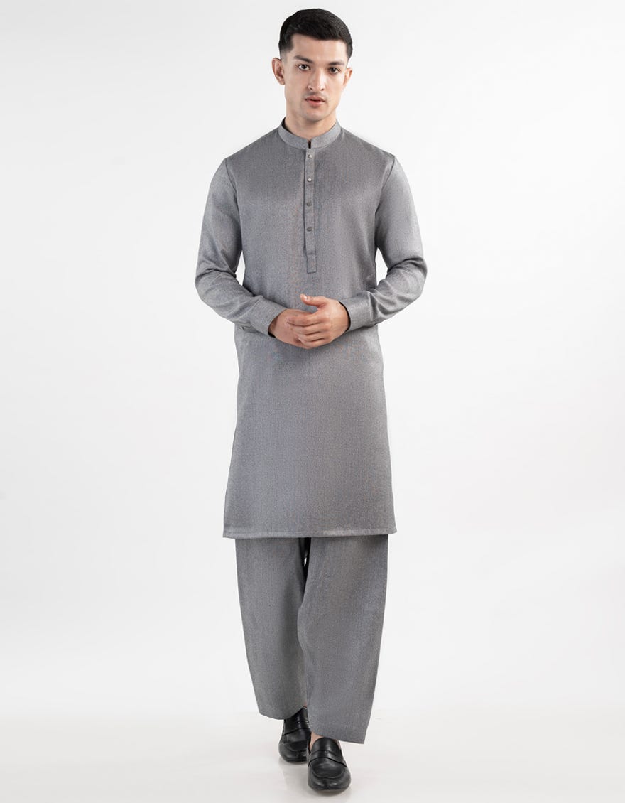 GREY BLENDED KAMEEZ SHALWAR | JJKS-W-33254