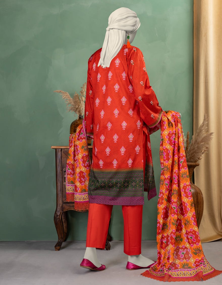 MULTICOLOR LAWN PRINTED UNSTITCHED 3PC