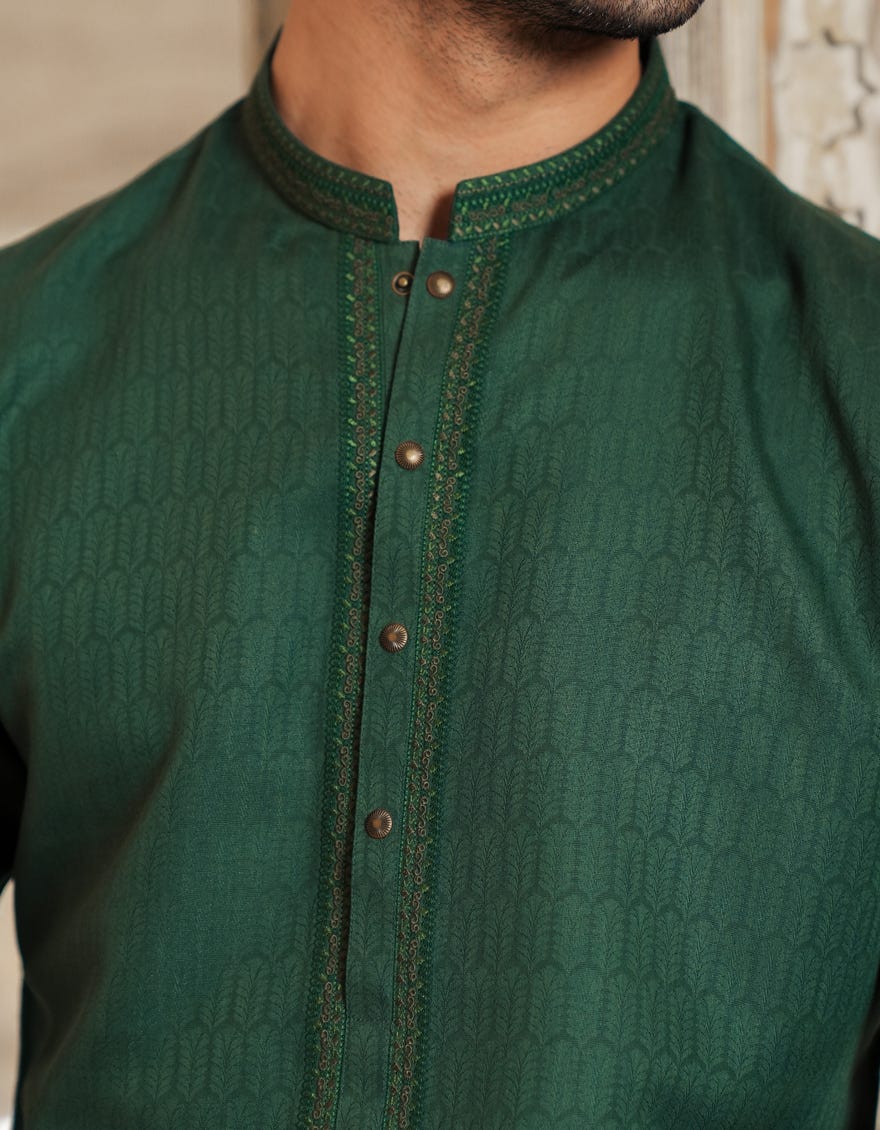 GREEN BLENDED SEMI-FORMAL KURTA