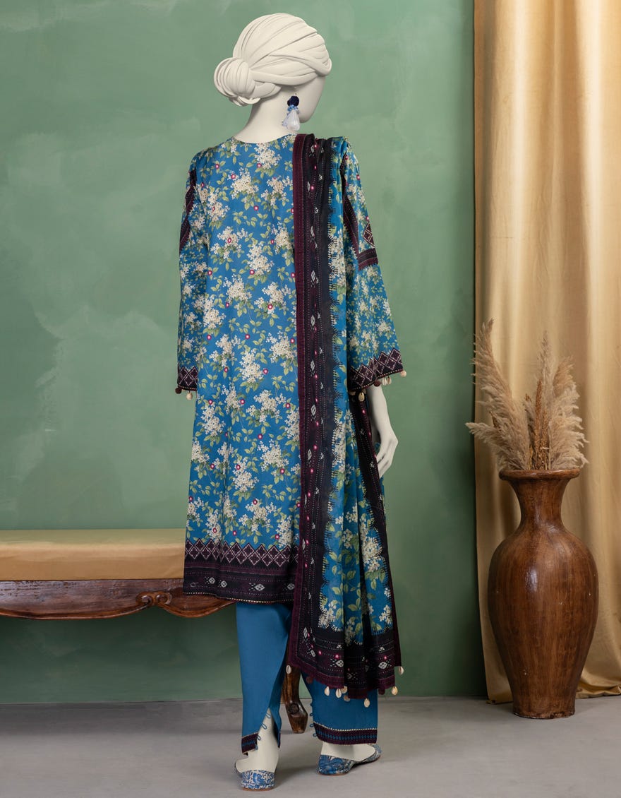 MULTICOLOR LAWN PRINTED UNSTITCHED 3PC