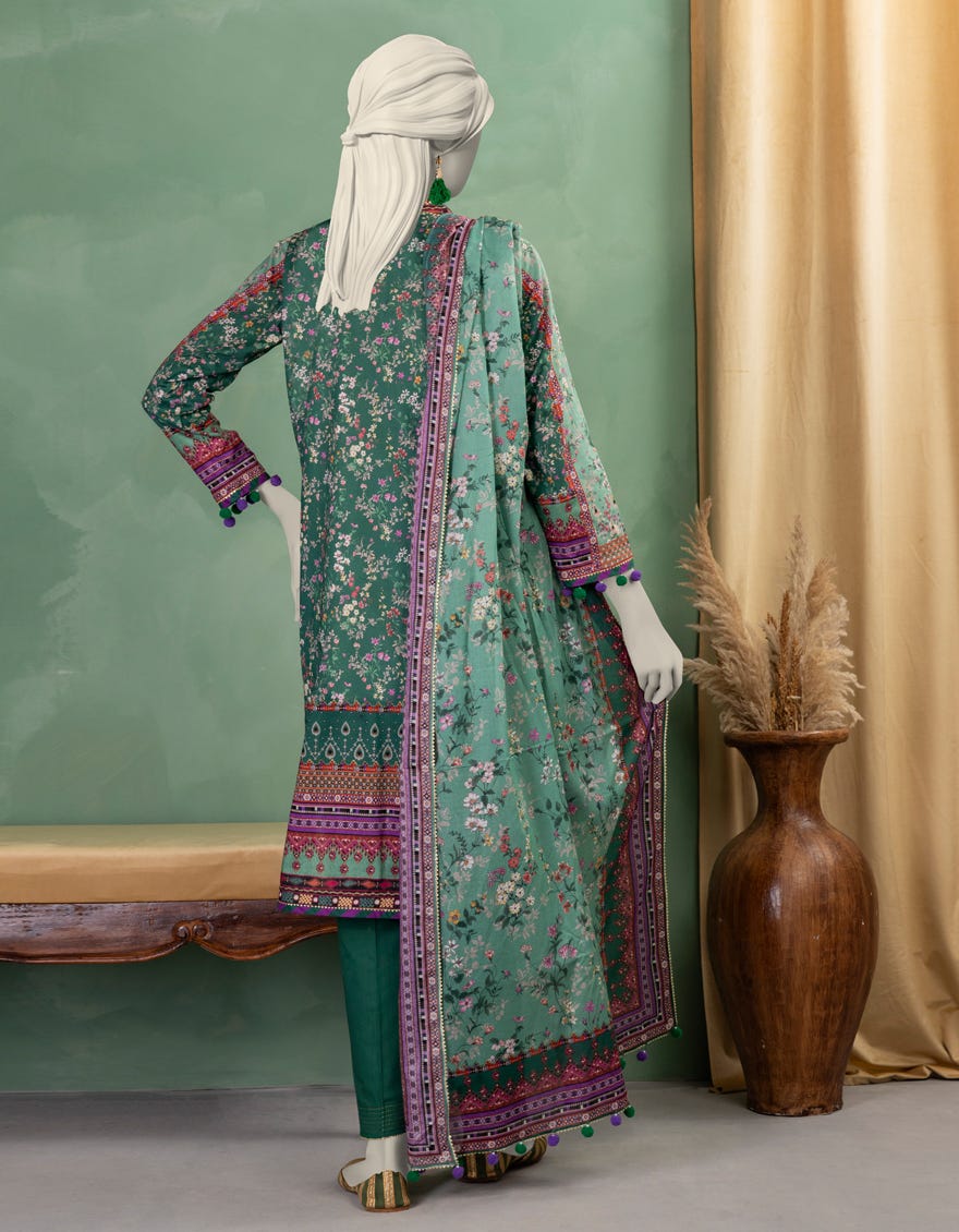 GREEN LAWN PRINTED UNSTITCHED 3PC