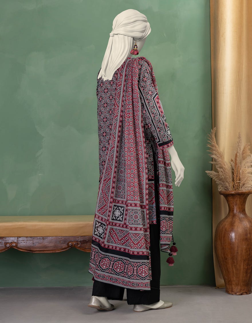 MULTICOLOR LAWN PRINTED UNSTITCHED 3PC