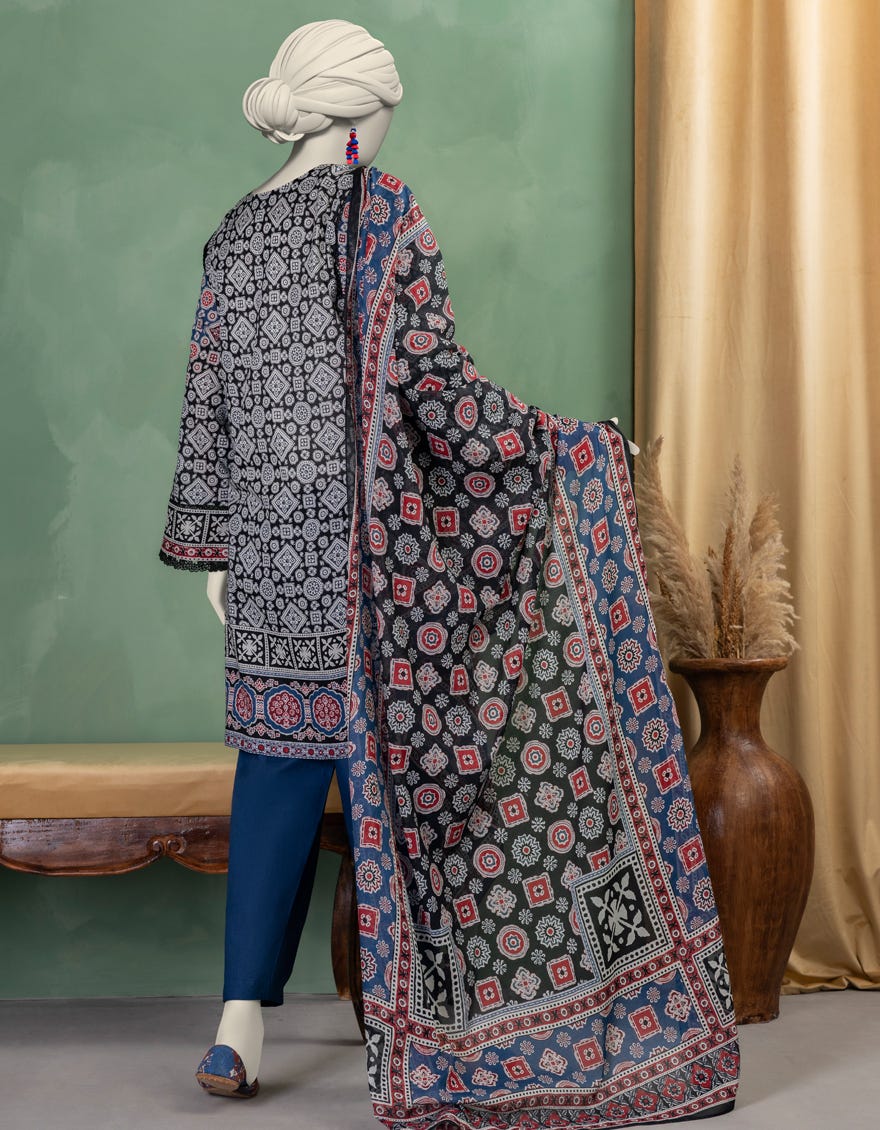 MULTICOLOR LAWN PRINTED UNSTITCHED 3PC