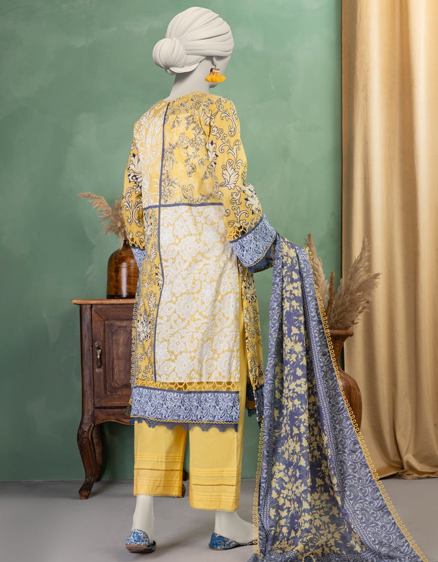 MULTICOLOR LAWN PASTE PRINTED UNSTITCHED 3PC