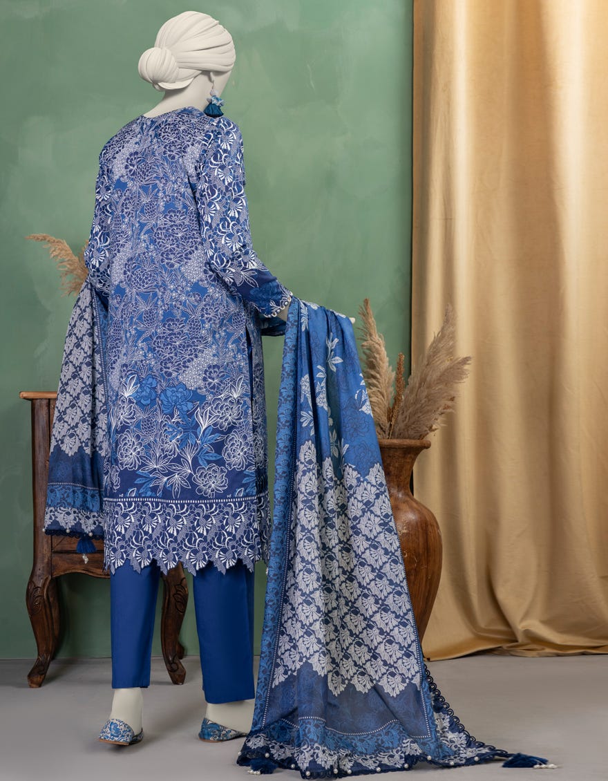 MULTICOLOR LAWN PASTE PRINTED UNSTITCHED 3PC