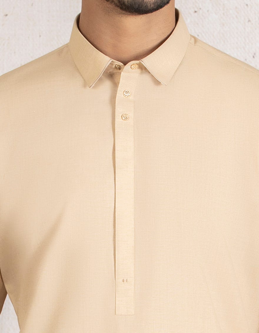 BEIGE BLENDED KAMEEZ SHALWAR | JJKS-A-34128