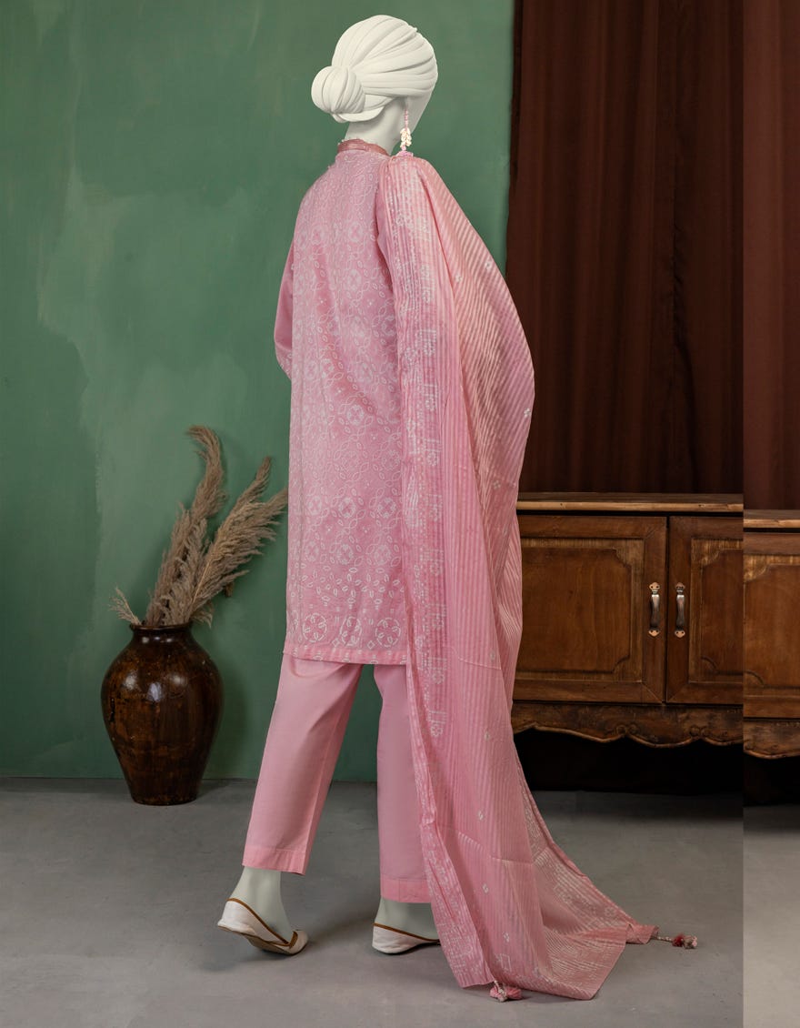 PINK LAWN EMBROIDERED UNSTITCHED 3PC