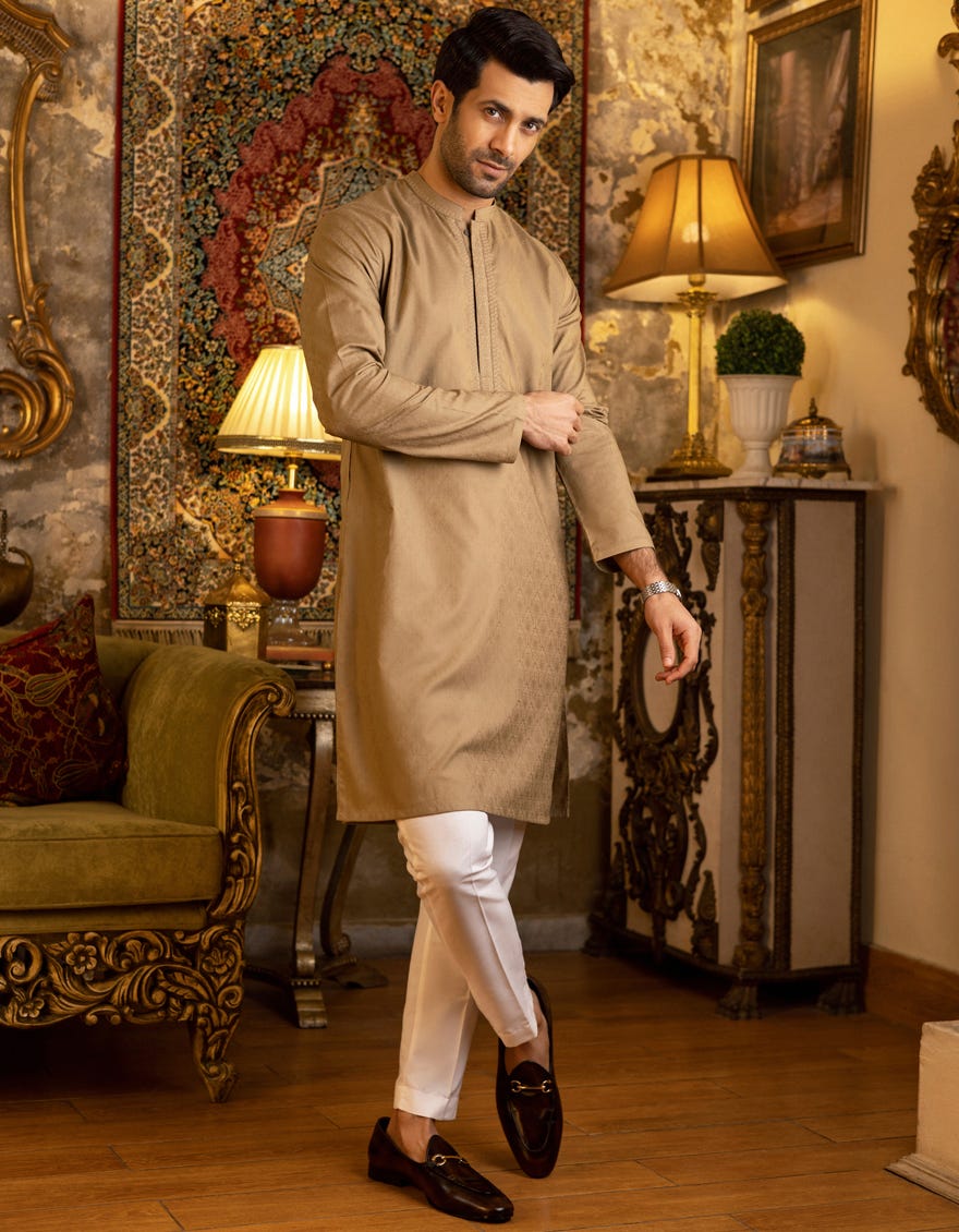 FAWN COTTON KURTA | JJK-S-34163