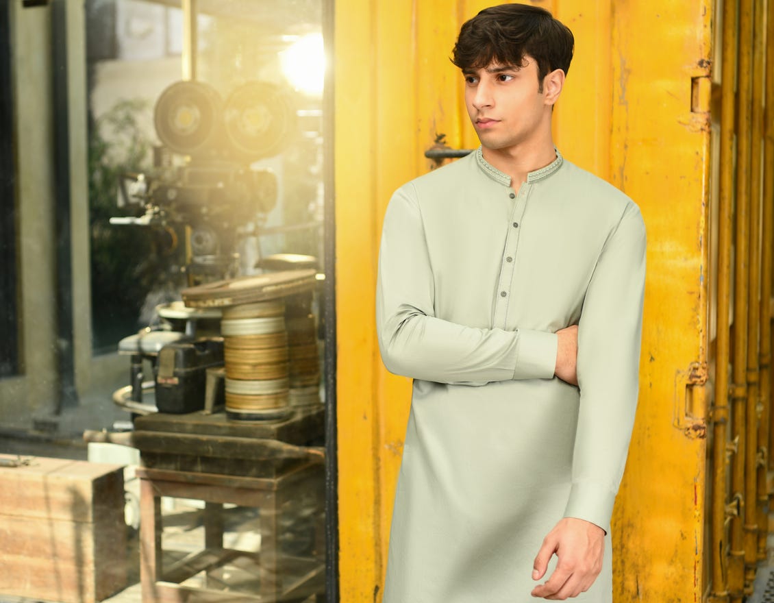 Light Green Cotton Teen Boy's Kameez Shalwar | Jtks-S-34592
