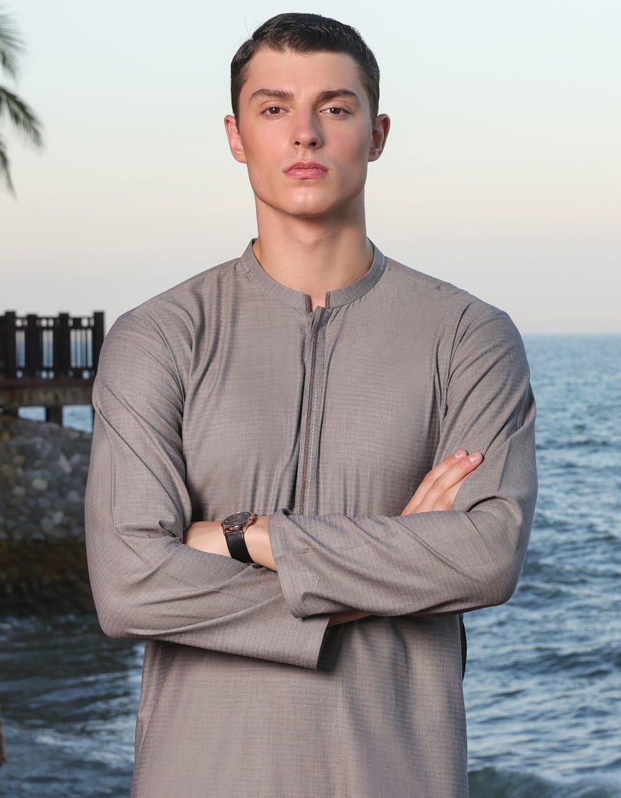 Sand Cotton Men's Kurta | Jjk-S-34603