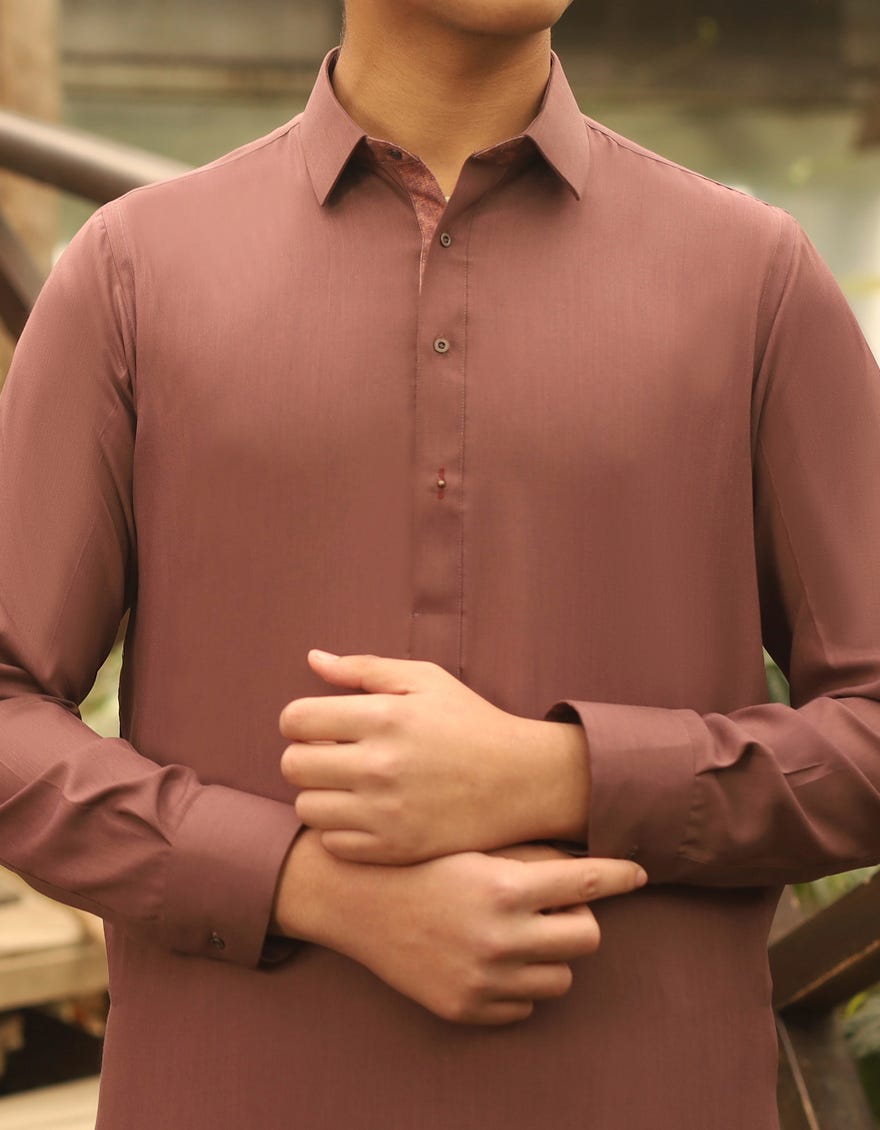 RED BLENDED KAMEEZ SHALWAR | JTKS-S-35647