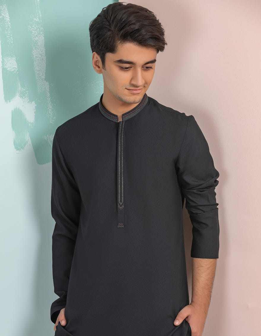 BLACK BLENDED KURTA | JTK-A-41087