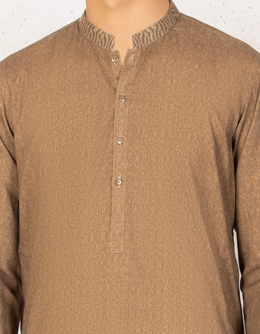 MEHNDI BROWN COTTON KURTA | JTK-W-35811