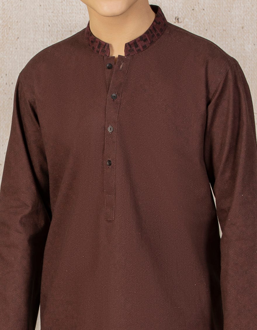 MAROON COTTON KURTA | JCK-W-35812